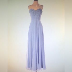 After Six blue gray strapless chiffon size 4 long formal dress party prom